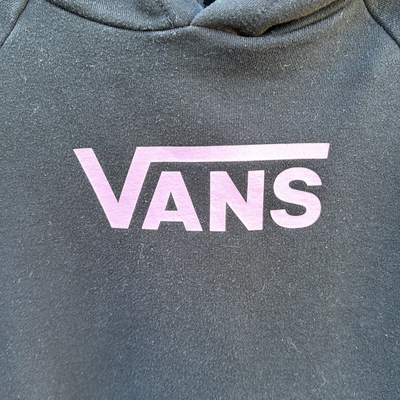 Vans 🔥 Flying V Boxy Cropped Hoodie Sweatshirt Logo Graphic Print Sz M - Picture 4 of 9